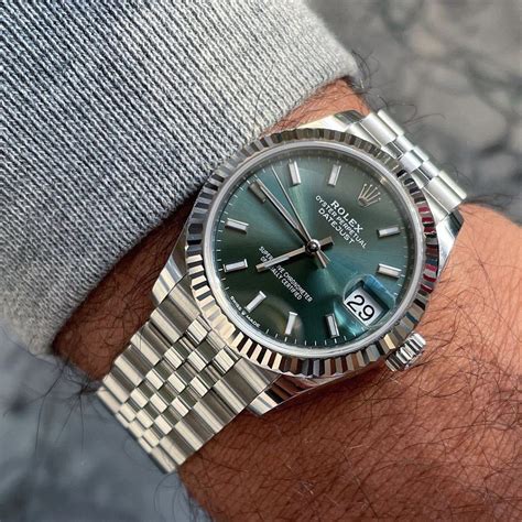 rolex 36mm datejust green dial|rolex 2022 release datejust 36.